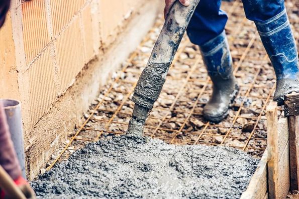 Freshly laid concrete at a home